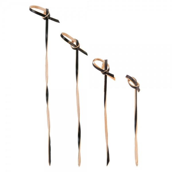 Bio Fingerfood Spieße Loop gedreht aus Bambus, dekorative Fingerfood-Spieße, 40x250 Stück