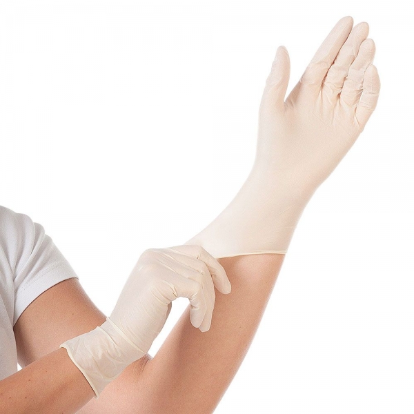 Latex Handschuhe puderfrei weiss GRIP von HYGOSTAR 1000 Stück
