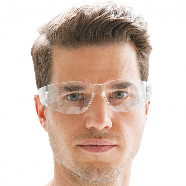 Schutzbrille FLAT für Gehörschutz universal transparent von HYGOSTAR - VE 12 Stück