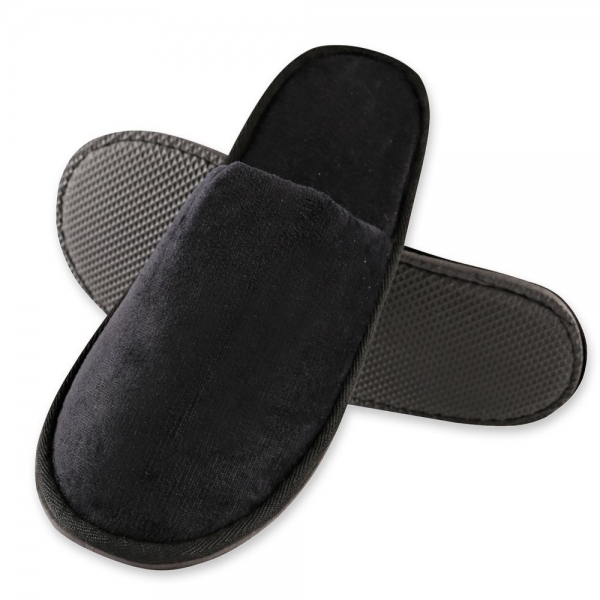 Hotelslipper schwarz geschlossen DELUXE von HYGOSTAR - VE