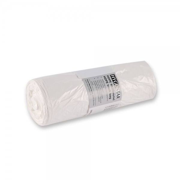 Müllbeutel HDPE, 10 my, weiß, 65 l von HYGOSTAR - VE 360 Stck