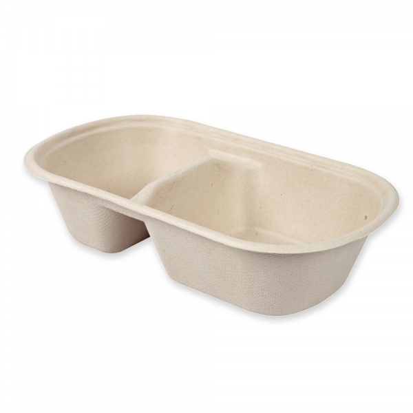 Bio Imbiss-Schalen oval aus Zuckerrohr – nachhaltiges, kompostierbar, Volumen: 800ml , 10x50 Stück