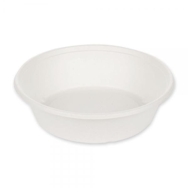 Bio Schalen Rondo rund aus Zuckerrohr – nachhaltige, kompostierbare 900 ml Einwegschale 12x40 Stück