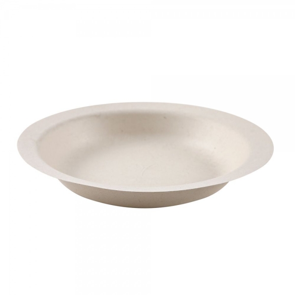 Franz Mensch Bio Suppenteller rund aus Zuckerrohr – 0,4 l , ⌀19,4 cm, 20x50 Stück