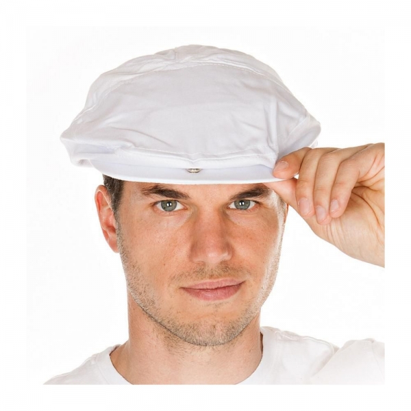 Schiebermütze Schirmmütze weiß aus Polycotton HYGOSTAR VE 10 Stück