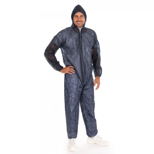 Overalls Eco mit Kapuze | Leichter PP-Einwegoverall mit Kapuze 20x5 Stück