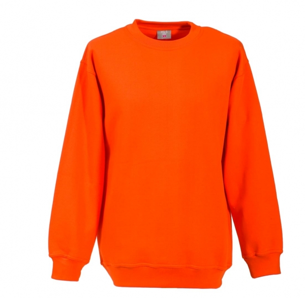 Langarm Sweat-Shirt mit Rundkragen orange