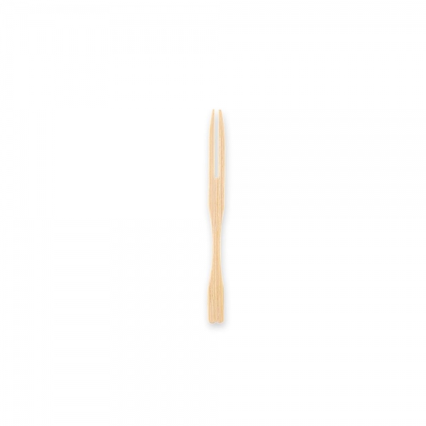 Bio Obstgabeln Bambus 9 cm | Nachhaltige zweizackige Einweggabeln, 10x100 Stück