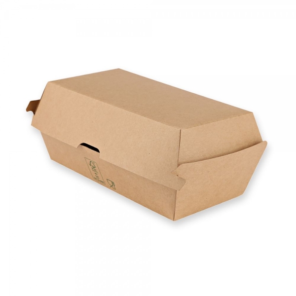 Bio Sandwich‑Boxen Club Kraftpapier/PE FSC®‑Mix, Takeaway‑Verpackung für Sandwiches, 6x50 Stück