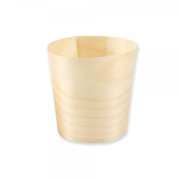 Bio Fingerfood-Schalen rund aus Pinienholz – natur, biologisch abbaubar, lebensmittelecht, 10x50 Stü