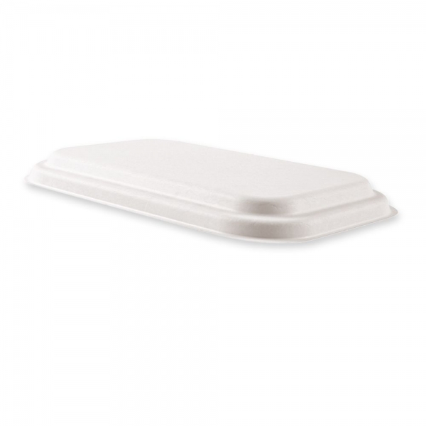 Bio Deckel Puro rechteckig aus Zuckerrohr 20,5 x 13 cm – nachhaltig, kompostierbar, 4x125 Stück