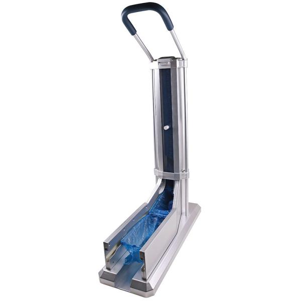 Hygostar Ecostep Comfort Überschuhspender Silber – Mechanischer Schuhüberzieher-Spender