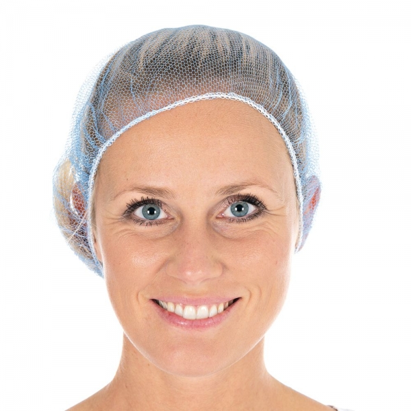 Nylon-Haube blau waschbar Honeycomb HYGOSTAR - VE 1000 Stück