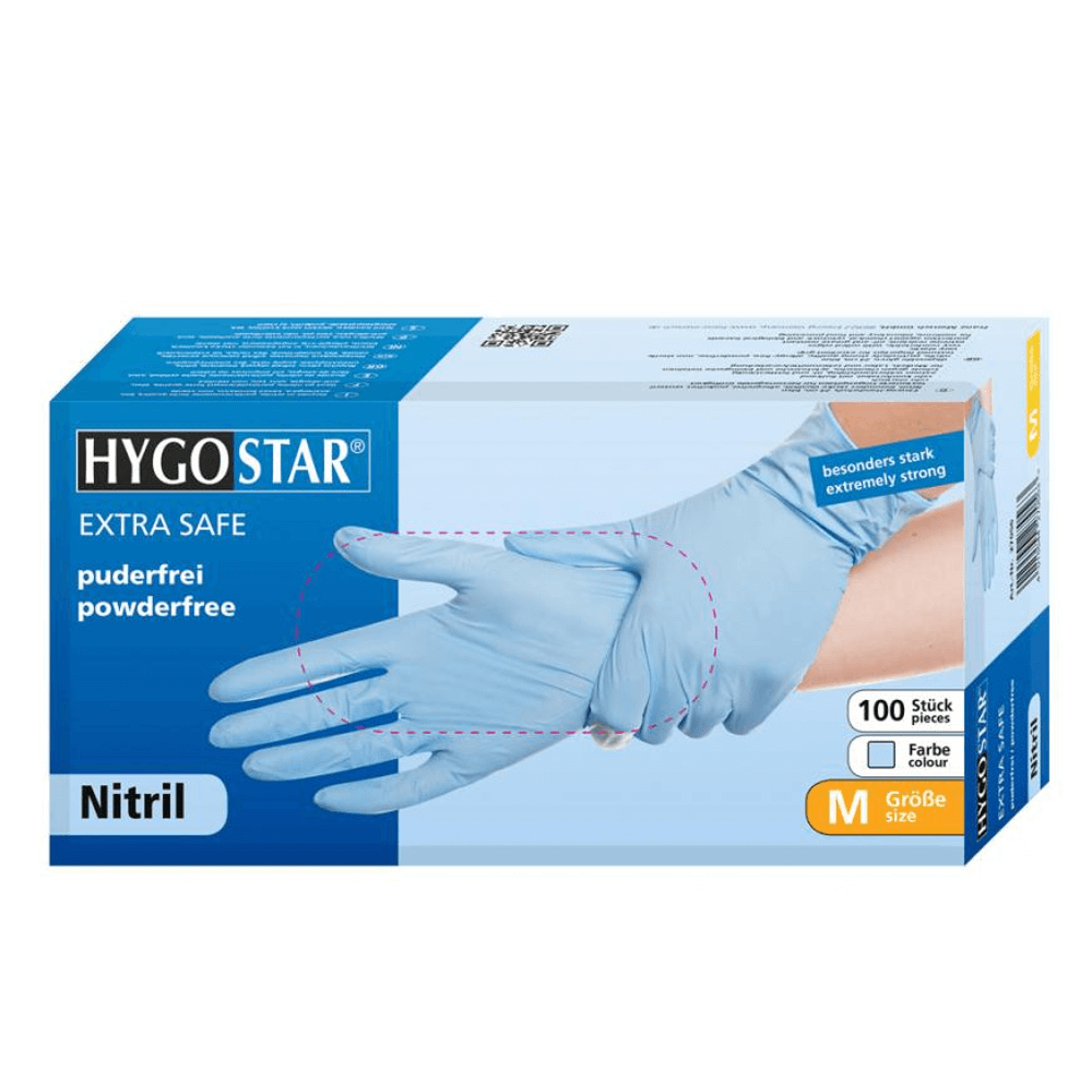 HYGOSTAR NitrilHandschuhe starke Qualität EXTRA SAFE blau