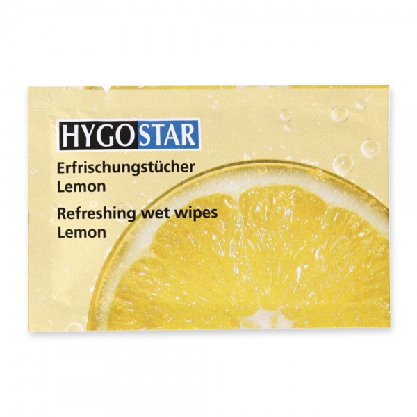 Erfrischungstücher Lemon Viskose/PES – hygienisch einzeln verpackt, erfrischend, 4x100 Stück
