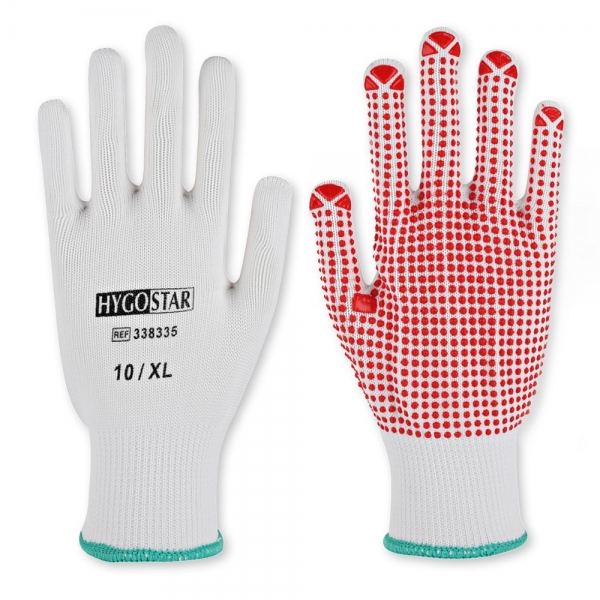Mittelstrickhandschuhe Structa, Elastische Arbeitshandschuhe mit PVC-Noppen 20x12 Paar