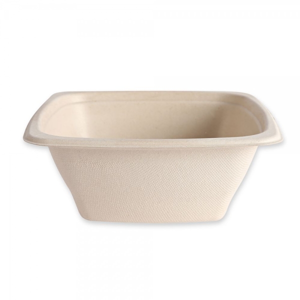Bio Schalen quadratisch aus Zuckerrohr, robust & kompostierbar – nachhaltige Takeaway-Schalen