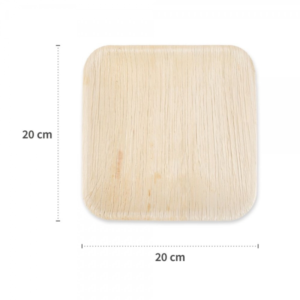 Teller quadratisch aus Palmblatt – 100% kompostierbarer Premium-Einwegteller