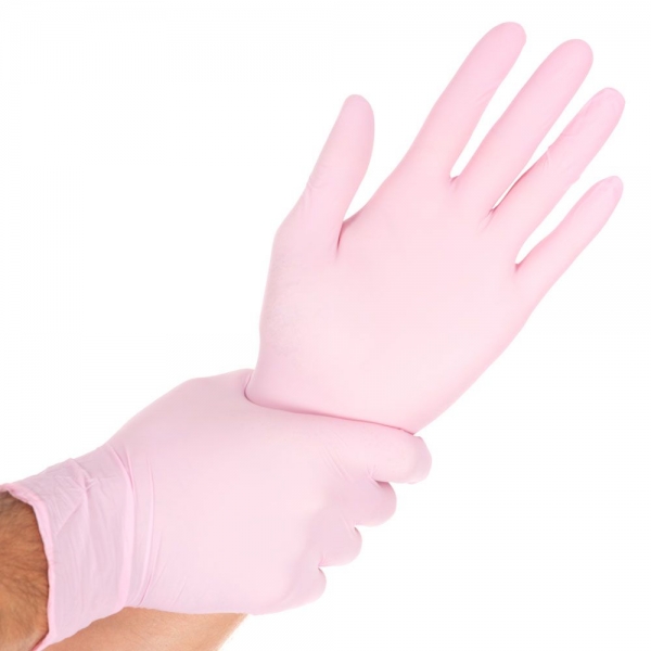 Nitril-Handschuhe pink puderfrei SAFE LIGHT von HYGOSTAR